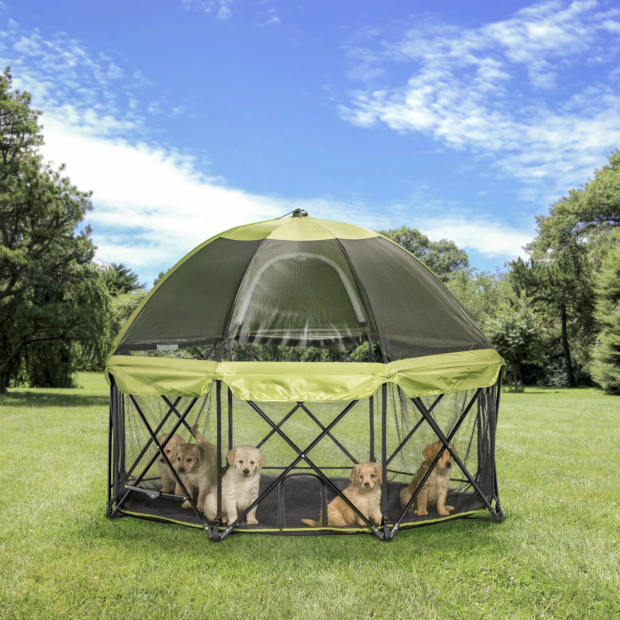 Portable Pet Pen with Canopy