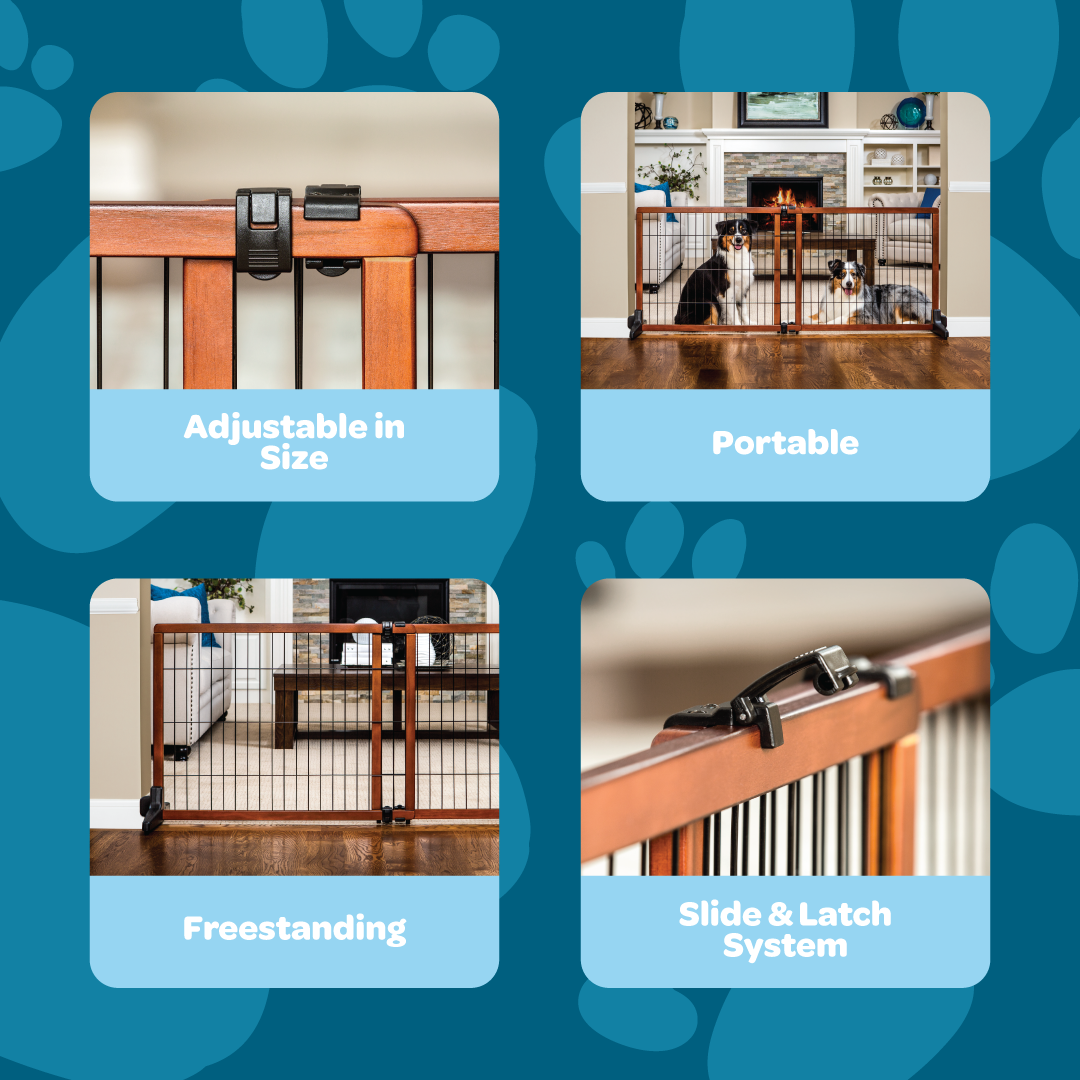 Design Paw Extra Tall Extra Wide Freestanding Pet Gate