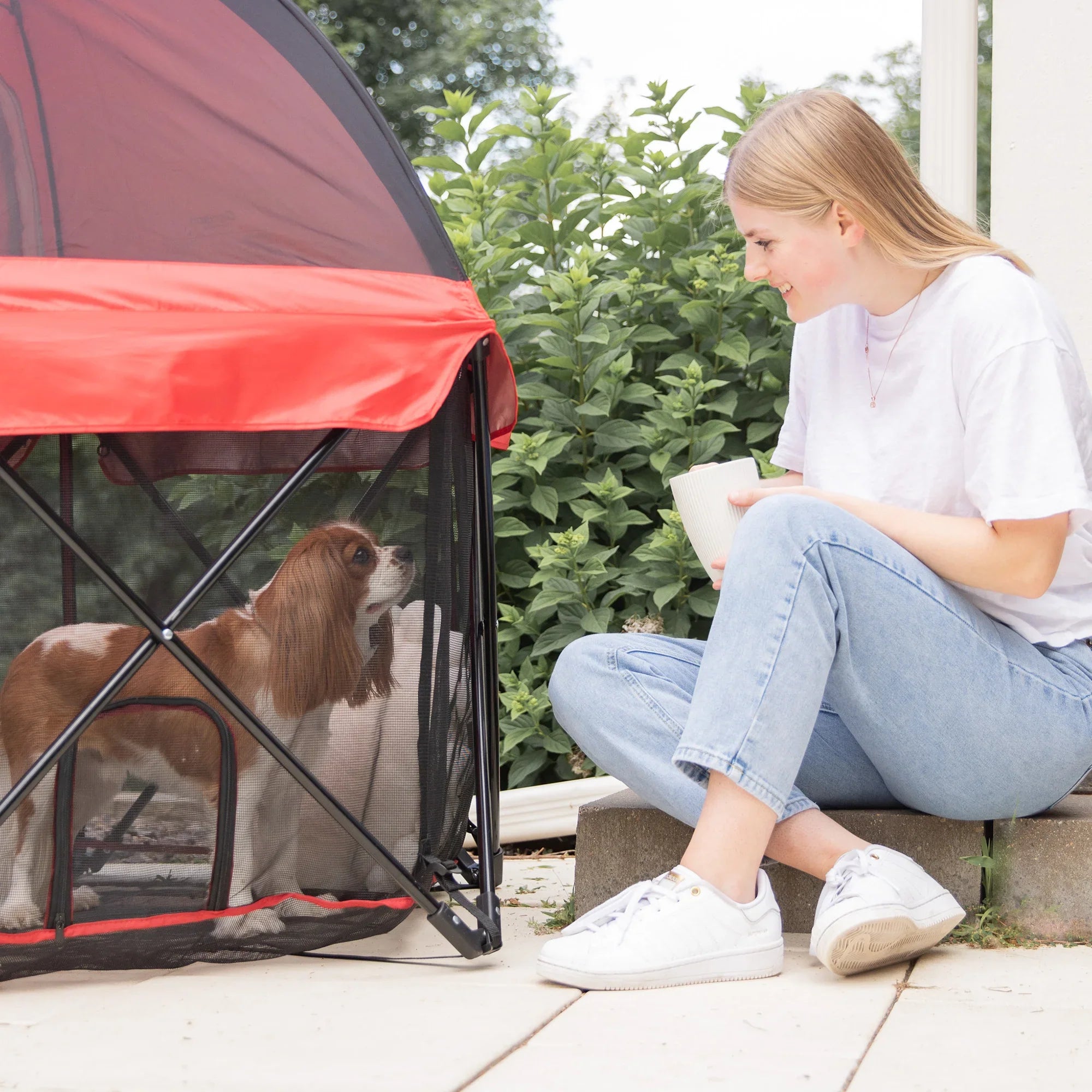 Portable Pet Pen with Canopy